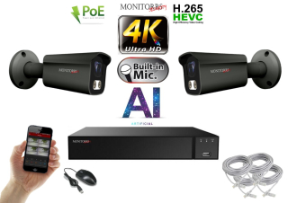 Monitorrs Security 4K IP 2 kamerový set 8 Mpix GTube (6379K2)